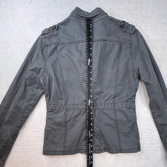 Element Utility Jacket Gray Cotton Button Zip Pockets Size Large military - Picture 7 of 10